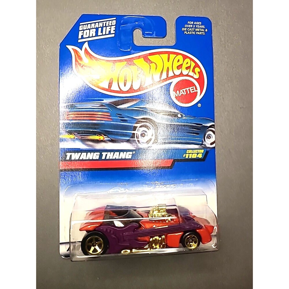 VTG Hot Wheels #1104 Twang Thang Mainline 1999 Metalflake Orange 5SP gold Wheels